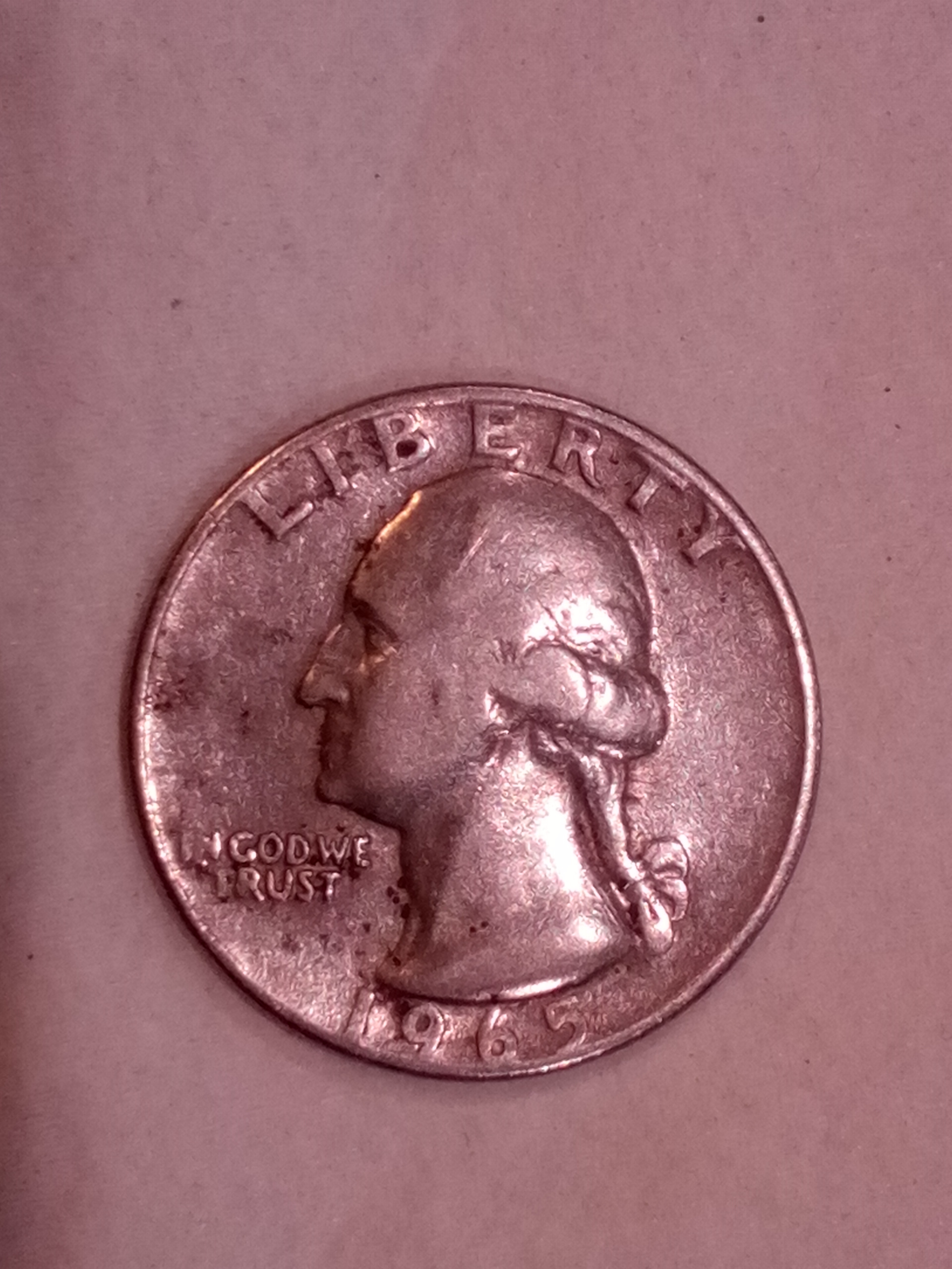 1965 Washington Quarter with No Mint Mark